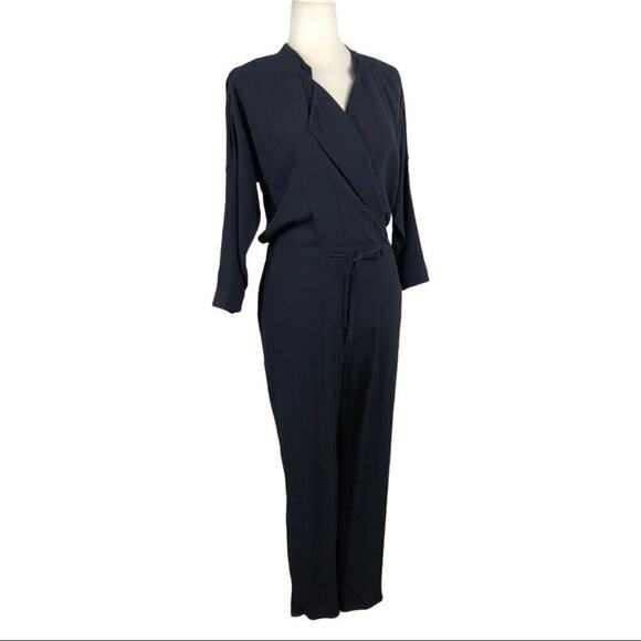 Madewell Womens Navy Novelist Preppy Cropped Jumpsuit Drawstring Size XS - Picture 4 of 13